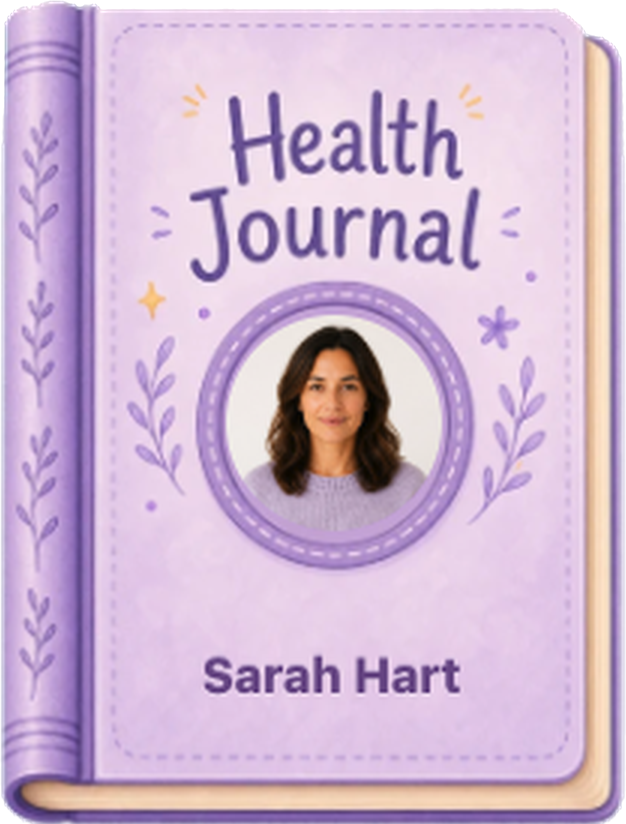 Personal Health Journal cover for Sarah Hart