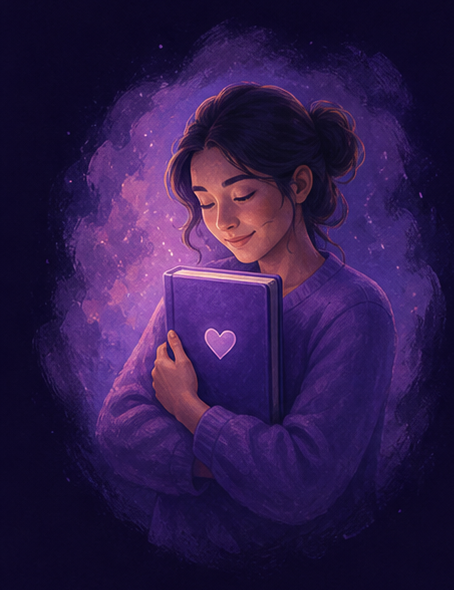 A person holding their Health Journal close